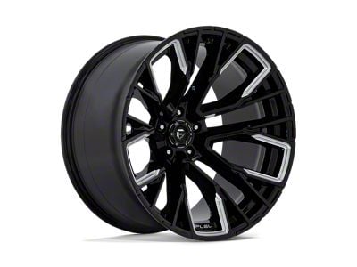 Fuel Wheels Rebar Gloss Black Milled Wheel; 22x12 (07-18 Jeep Wrangler JK)