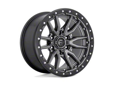 Fuel Wheels Rebel Matte Gunmetal with Black Bead Ring Wheel; 20x10 (07-18 Jeep Wrangler JK)