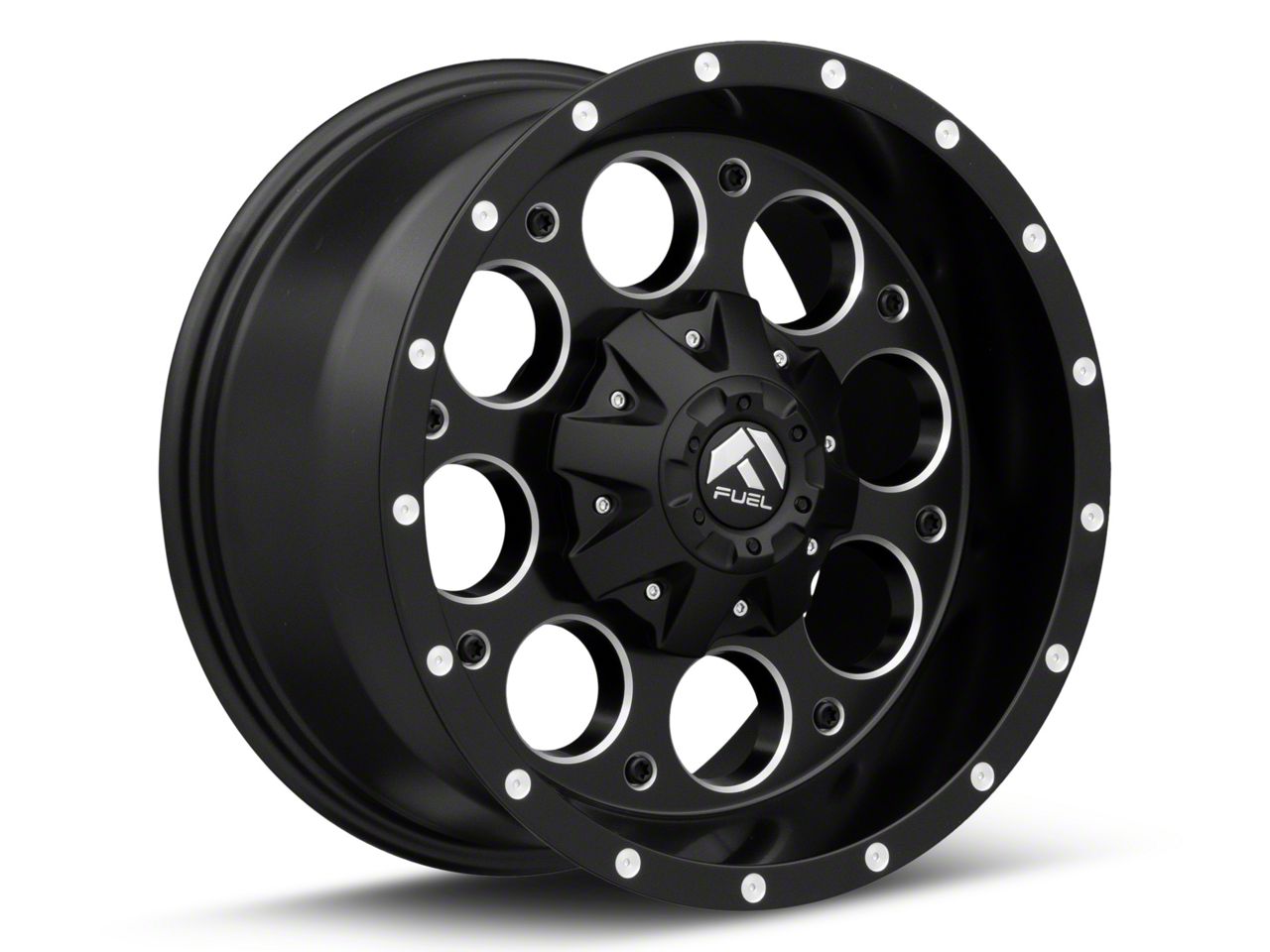 Fuel Wheels Jeep Wrangler Revolver Matte Black Milled Wheel 17x9 12mm Offset D52517905745 07