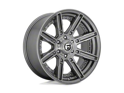 Fuel Wheels Rogue Platinum Brushed Gunmetal with Tinted Clear Wheel; 20x10; -18mm Offset (07-18 Jeep Wrangler JK)