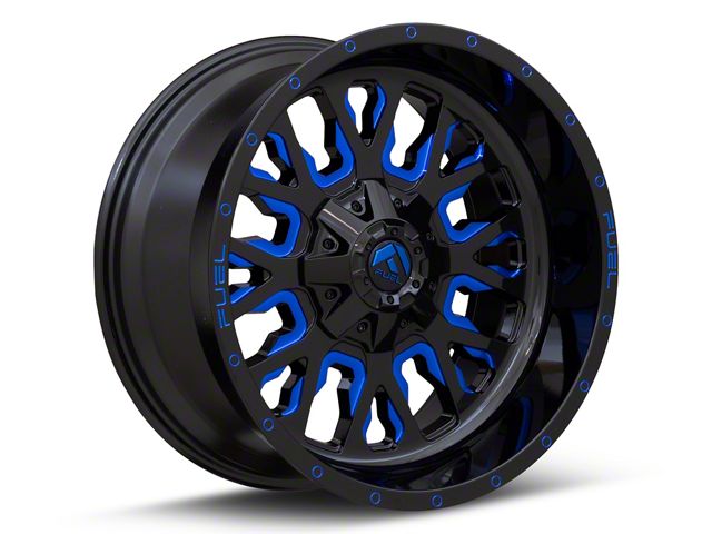 Fuel Wheels Stroke Gloss Black with Blue Tinted Clear Wheel; 17x9 (07-18 Jeep Wrangler JK)