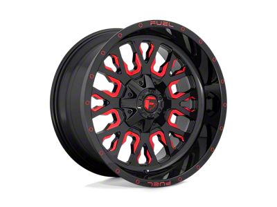 Fuel Wheels Stroke Gloss Black with Red Tinted Clear Wheel; 20x12 (07-18 Jeep Wrangler JK)