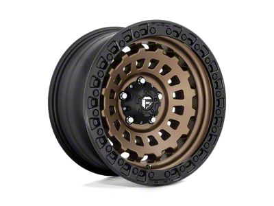 Fuel Wheels Zephyr Matte Bronze with Black Bead Ring Wheel; 17x9; -12mm Offset (07-18 Jeep Wrangler JK)