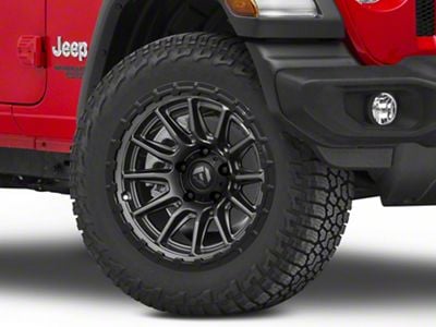 Fuel Wheels Piston Matte Gunmetal with Gloss Black Lip Wheel; 20x10 (18-24 Jeep Wrangler JL)