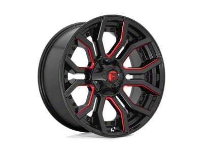 Fuel Wheels Rage Gloss Black with Red Tinted Clear Wheel; 20x10 (18-24 Jeep Wrangler JL)