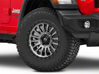 Fuel Wheels Rincon Matte Gunmetal with Black Ring Wheel; 18x9 (18-24 Jeep Wrangler JL)