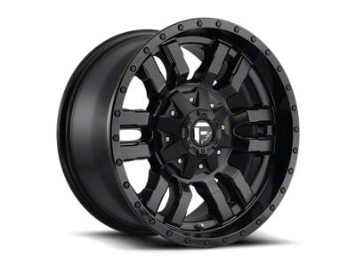 Fuel Wheels Sledge Matte Black with Gloss Black Lip Wheel; 18x8 (97-06 Jeep Wrangler TJ)