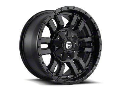 Fuel Wheels Sledge Matte Black with Gloss Black Lip Wheel; 18x9; 20mm Offset (76-86 Jeep CJ7)