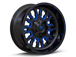 Fuel Wheels Stroke Gloss Black with Blue Tinted Clear Wheel; 17x9 (18-24 Jeep Wrangler JL)