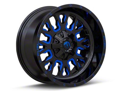Fuel Wheels Stroke Gloss Black with Blue Tinted Clear Wheel; 20x10 (18-24 Jeep Wrangler JL)