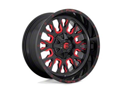 Fuel Wheels Stroke Gloss Black with Red Tinted Clear Wheel; 20x12 (18-24 Jeep Wrangler JL)