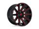 Fuel Wheels Contra Gloss Black with Red Tinted Clear Wheel; 22x10 (97-06 Jeep Wrangler TJ)