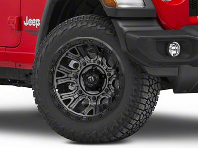 Fuel Wheels Traction Matte Gunmetal with Black Ring Wheel; 20x10 (18-24 Jeep Wrangler JL)