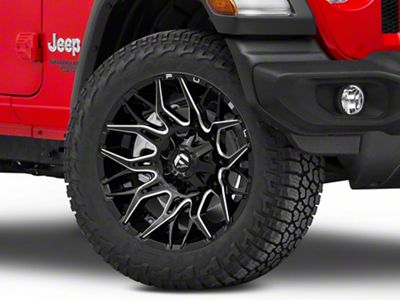 Fuel Wheels Twitch Glossy Black Milled Wheel; 20x10 (18-24 Jeep Wrangler JL)