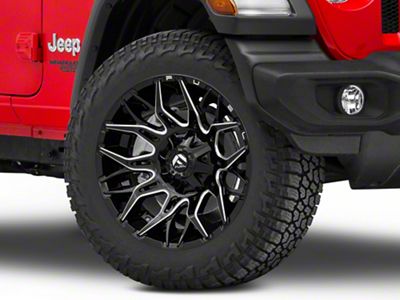 Fuel Wheels Twitch Glossy Black Milled Wheel; 20x9 (18-24 Jeep Wrangler JL)