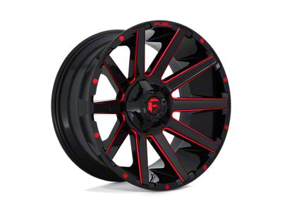 Fuel Wheels Contra Gloss Black with Red Tinted Clear Wheel; 22x10 (87-95 Jeep Wrangler YJ)