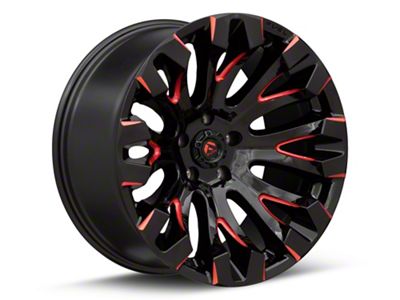 Fuel Wheels Quake Gloss Black Milled with Red Tint Wheel; 18x9 (87-95 Jeep Wrangler YJ)