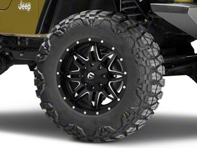 Fuel Wheels Lethal Matte Black Milled Wheel; 18x9; 1mm Offset (97-06 Jeep Wrangler TJ)