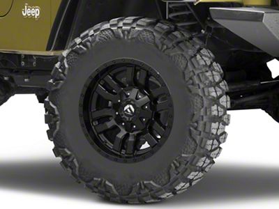 Fuel Wheels Sledge Gloss and Matte Black Wheel; 17x9 (97-06 Jeep Wrangler TJ)