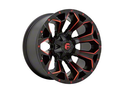 Fuel Wheels Assault Matte Black Red Milled 5-Lug Wheel; 17x9; -12mm Offset (05-15 Tacoma)