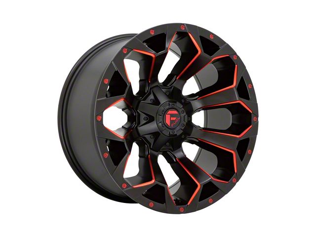 Fuel Wheels Assault Matte Black Red Milled 5-Lug Wheel; 17x9; -12mm Offset (05-15 Tacoma)