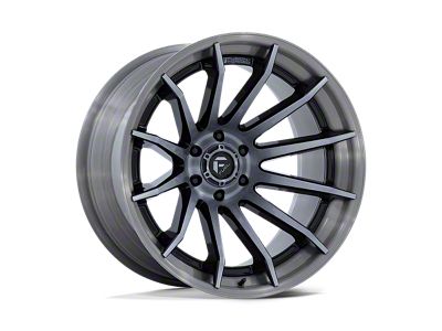 Fuel Wheels Burn Gloss Black with Brushed Gray Tint Face and Lip 6-Lug Wheel; 20x9; 1mm Offset (2024 Tacoma)