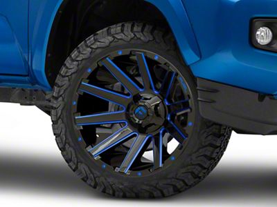 Fuel Wheels Contra Gloss Black with Blue Tinted Clear 6-Lug Wheel; 20x9; 2mm Offset (16-23 Tacoma)