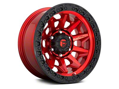 Fuel Wheels Covert Candy Red with Black Bead Ring 6-Lug Wheel; 17x9; 1mm Offset (16-23 Tacoma)