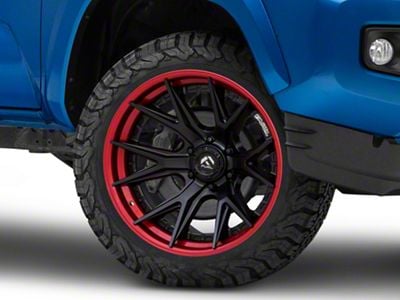 Fuel Wheels Fusion Forged Catalyst Matte Black with Candy Red Lip 6-Lug Wheel; 20x9; 1mm Offset (16-23 Tacoma)