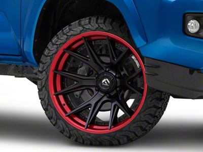 Fuel Wheels Fusion Forged Catalyst Matte Black with Candy Red Lip 6-Lug Wheel; 22x12; -44mm Offset (16-23 Tacoma)