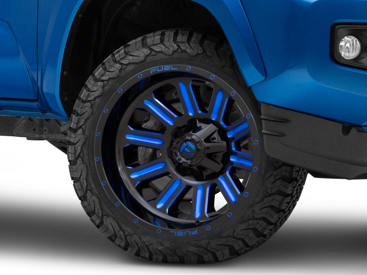 Fuel Wheels Tacoma Hardline Gloss Black With Blue Tinted Clear 6 Lug