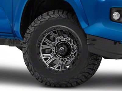 Fuel Wheels Traction Matte Gunmetal with Black Ring 6-Lug Wheel; 17x9; 1mm Offset (16-23 Tacoma)