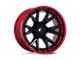 Fuel Wheels Catalyst Matte Black with Candy Red Lip 6-Lug Wheel; 24x12; -44mm Offset (17-24 Titan)