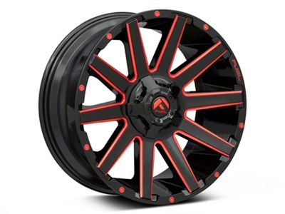 Fuel Wheels Contra Gloss Black with Red Tinted Clear 6-Lug Wheel; 20x9; 20mm Offset (17-24 Titan)