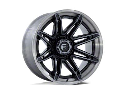 Fuel Wheels Fusion Forged Brawl Gloss Black Brushed Dark Tinted Clear 6-Lug Wheel; 22x12; -44mm Offset (17-24 Titan)