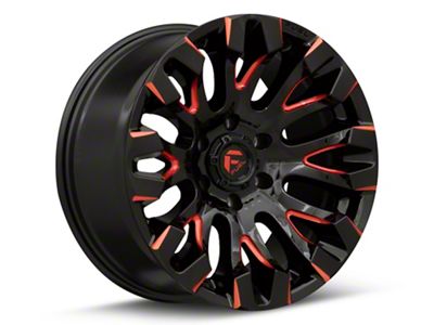 Fuel Wheels Quake Gloss Black Milled with Red Tint 6-Lug Wheel; 18x9; 1mm Offset (17-24 Titan)