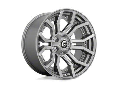 Fuel Wheels Rage Platinum Brushed Gunmetal with Tinted Clear 6-Lug Wheel; 22x10; -18mm Offset (17-24 Titan)