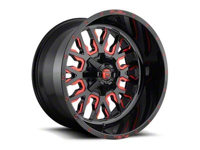 Fuel Wheels Stroke Gloss Black Red Tinted Clear 6-Lug Wheel; 24x14; -75mm Offset (17-24 Titan)