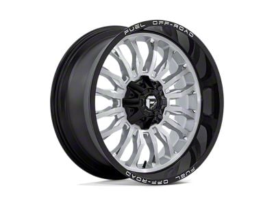 Fuel Wheels Arc Silver Brushed Face with Milled Black Lip 6-Lug Wheel; 22x10; -18mm Offset (16-24 Titan XD)