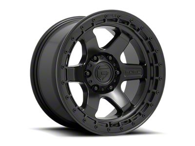 Fuel Wheels Block Matte Black with Black Ring 6-Lug Wheel; 18x9; 1mm Offset (16-24 Titan XD)