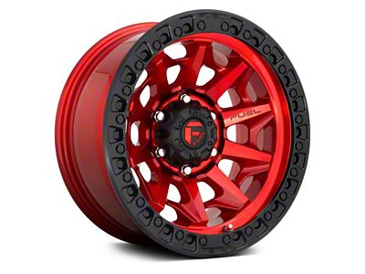 Fuel Wheels Covert Candy Red with Black Bead Ring 6-Lug Wheel; 18x9; 20mm Offset (16-24 Titan XD)