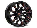 Fuel Wheels Flame Gloss Black Milled with Red Accents 6-Lug Wheel; 20x10; -18mm Offset (16-24 Titan XD)