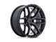 Fuel Wheels Flux Gloss Black Brushed with Gray Tint 6-Lug Wheel; 18x9; 1mm Offset (16-24 Titan XD)