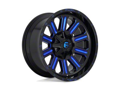 Fuel Wheels Hardline Gloss Black with Blue Tinted Clear 6-Lug Wheel; 18x9; 2mm Offset (16-24 Titan XD)