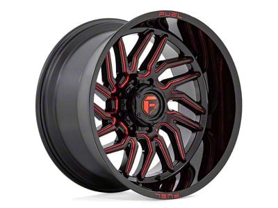 Fuel Wheels Hurricane Gloss Black Milled with Red Tint 6-Lug Wheel; 20x10; -18mm Offset (16-24 Titan XD)