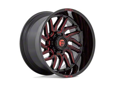 Fuel Wheels Hurricane Gloss Black Milled Red Tint 6-Lug Wheel; 22x12; -44mm Offset (16-24 Titan XD)