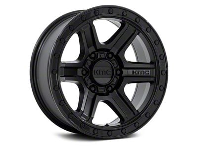 Fuel Wheels Outrun Matte Black with Gloss Black Lip 6-Lug Wheel; 18x9; 18mm Offset (16-24 Titan XD)