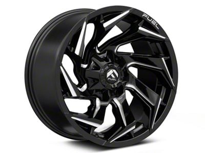 Fuel Wheels Reaction Gloss Black Milled 6-Lug Wheel; 20x9; 1mm Offset (16-24 Titan XD)