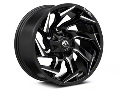 Fuel Wheels Reaction Gloss Black Milled 6-Lug Wheel; 20x9; 20mm Offset (16-24 Titan XD)