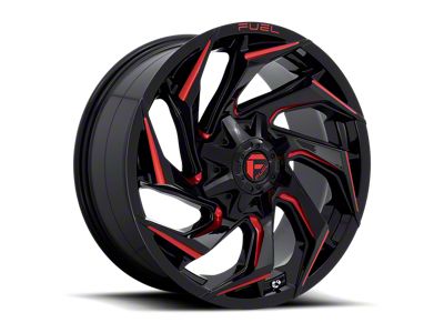 Fuel Wheels Reaction Gloss Black Milled with Red Tint 6-Lug Wheel; 24x12; -44mm Offset (16-24 Titan XD)